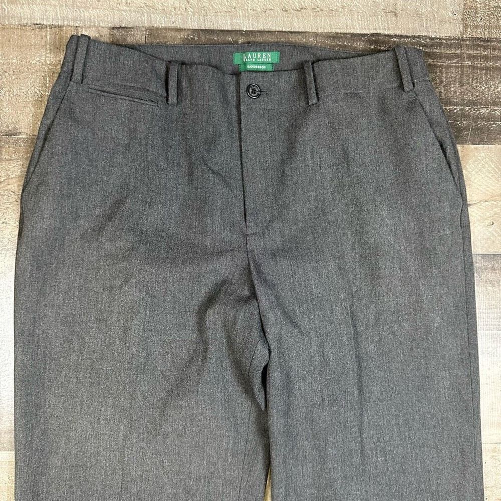 Lauren Ralph Lauren Women’s Size 16 Sanderson Pants Grey Straight Leg Stretch - Picture 5 of 9